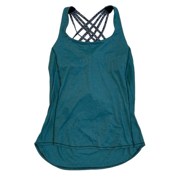 Lululemon Tank Top Women's 8 Green Sleeveless Athletic Built-in Bra - Picture 3 of 13